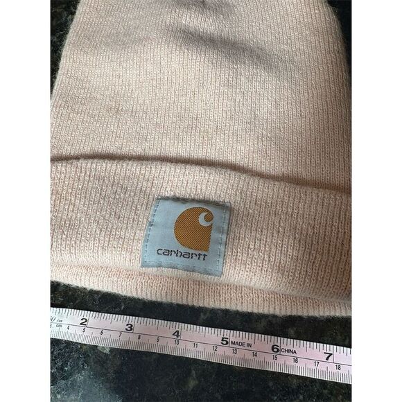 Carhartt Unisex Beanie Light Pink Cuffed Knit Hat One Size - Picture 2 of 4